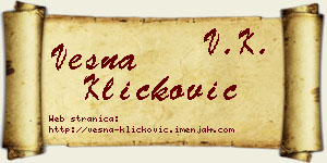 Vesna Kličković vizit kartica